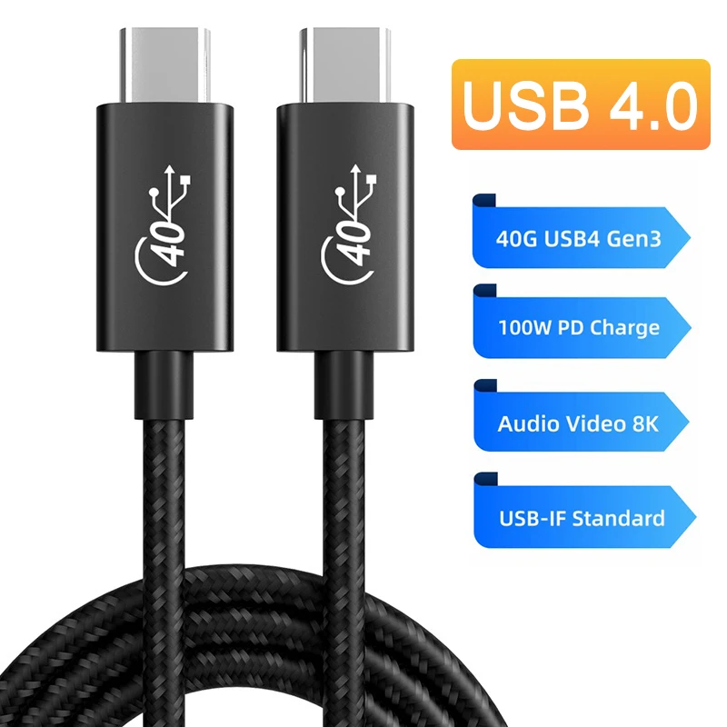 

Кабель USB 100, 40 Гбит/с, 8 к, 5 к, 60 Гц