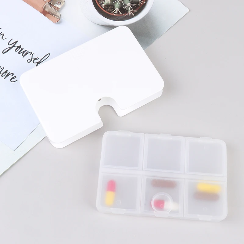 

Контейнер для лекарств с 6 отделениями, органайзер для хранения таблеток на неделю