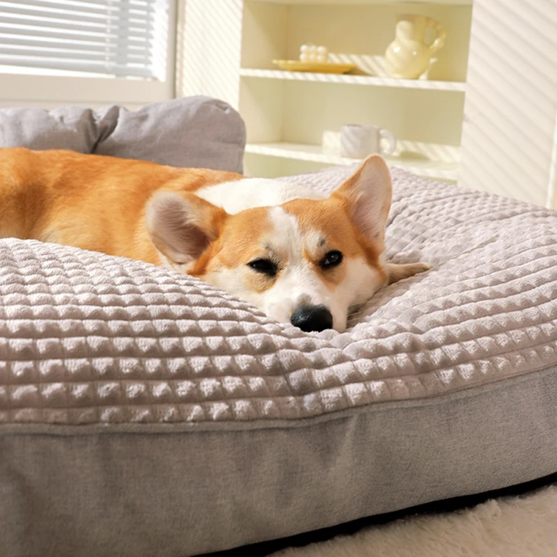 Зимняя теплая кровать для собак утолщенный коврик сна удобная подушка домашних