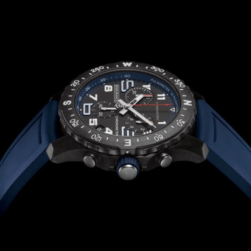 

Sports Men's Quartz Watch Color Silicone Strap 44MM Case Multi-function Timing Movement Calendar Luminous reloj hombre