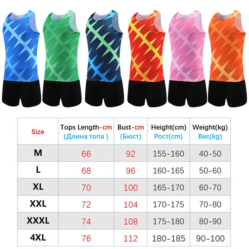 Training Running Suits Men Vest Shorts Breathable Thin Quick Dry Custom Uniform Team Sports Outdoor Track And Field Sets images - 6
