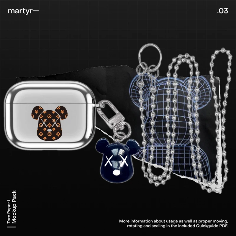 

Модный чехол с гальваническим винтажным рисунком для Airpods 1 2 3 Pro