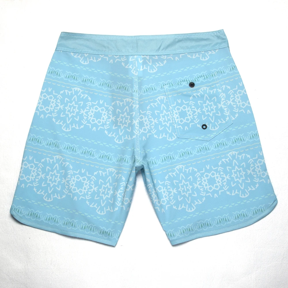 Мужские шорты для серфинга синие пляжные с цветочным принтом плавания