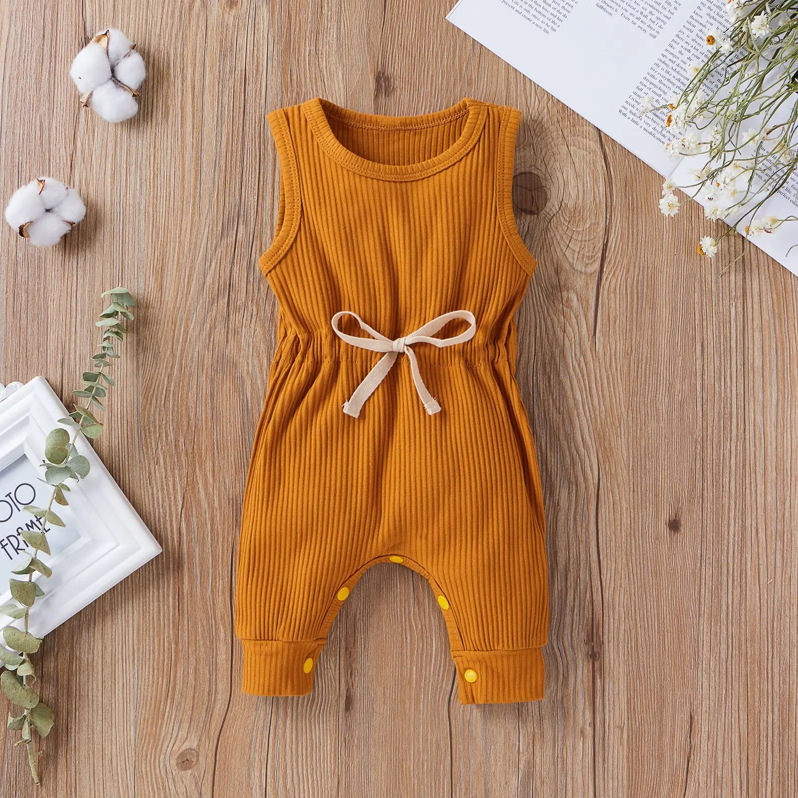 

Baby Girl Clothes Toddler Casual Vest Bodysuit Infant Solid Ribbed Sleeveless Romper Jumpsuit For Kids Children Summer Outfits