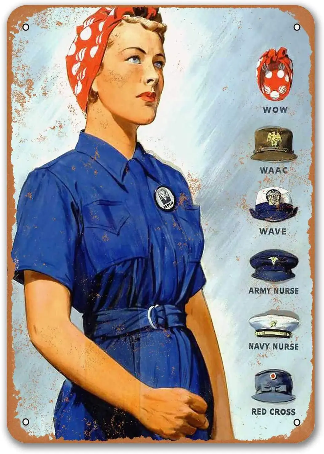 

1943 женские знаки работников боеприпасов, металлический настенный постер, жестяной винтажный знак для кафе, магазина, столовой, детской комн...