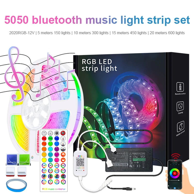 

Светодиодная ленсветильник, линейсветильник освещение, 5 м, 10 м, 15 м, 20 м, RGB, 12 В, гибсветильник цветная световая лента для украшения гостиной, ...