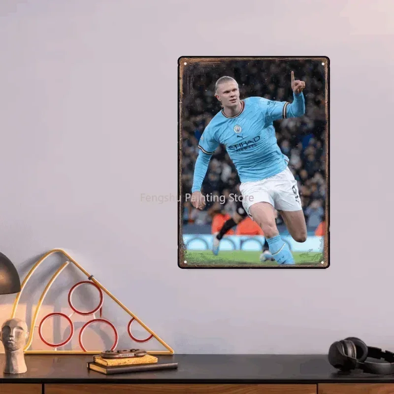 Erling Haaland винтажные металлические жестяные вывески картина домашняя