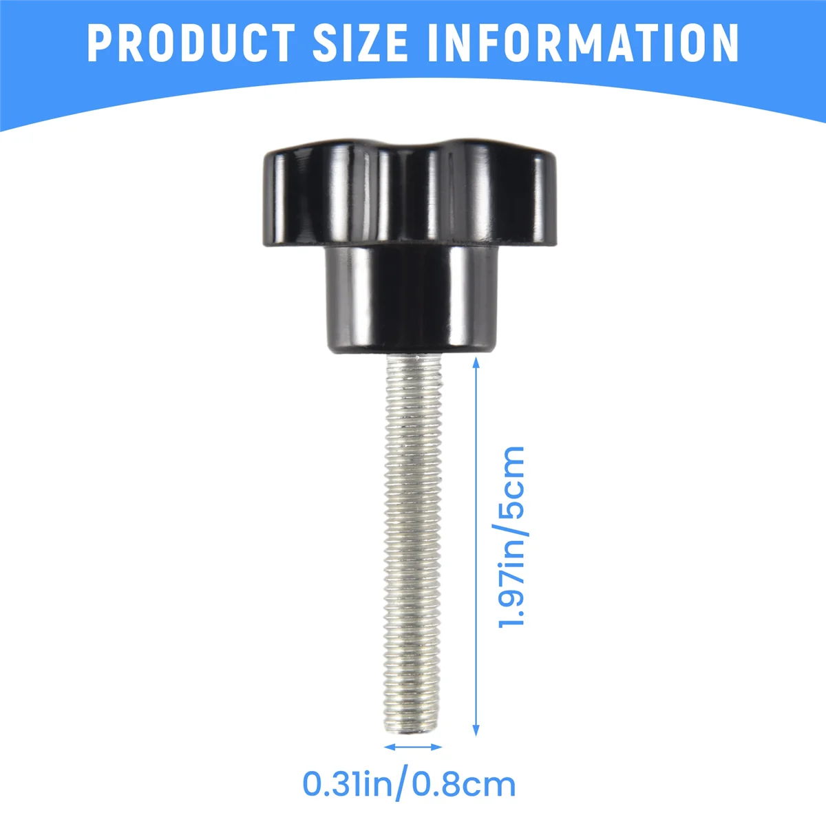 Сменный резьбовой винт M8 x 50 мм со звездой ручная ручка затяжной черный