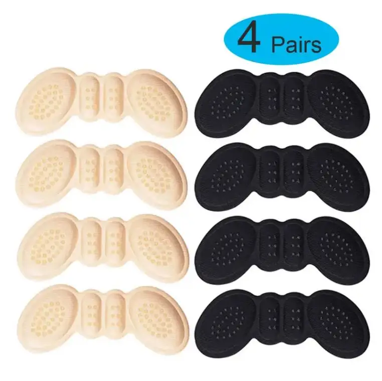 4pairs High Heel Insoles Butterfly Adjust Size Heel Liner Grips Protector Sticker Heel Pad Foot Care Anti Keep Abreast Heel Pads