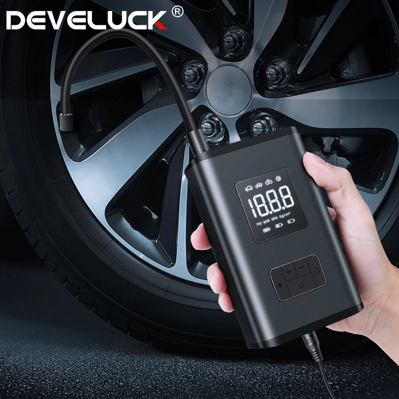 

Develuck Inflator Pump 12V Portable Car Air Compressor for Car Motorcycle Bicycle Ball Inflator Digital Auto Inflatable Air Pump