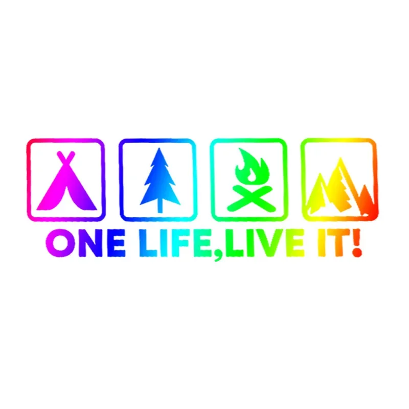 

Универсальные автомобильные наклейки ONE LIFE LIVE IT, наклейки для тюнинга внедорожника, грузовика, горы, силуэт, автомобильные наклейки, декоративные аксессуары