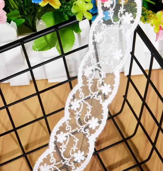 1 Флейта: 3 8 см (1 52 дюйма) двустороннее цветочное узор сетка вышивка кружева модные