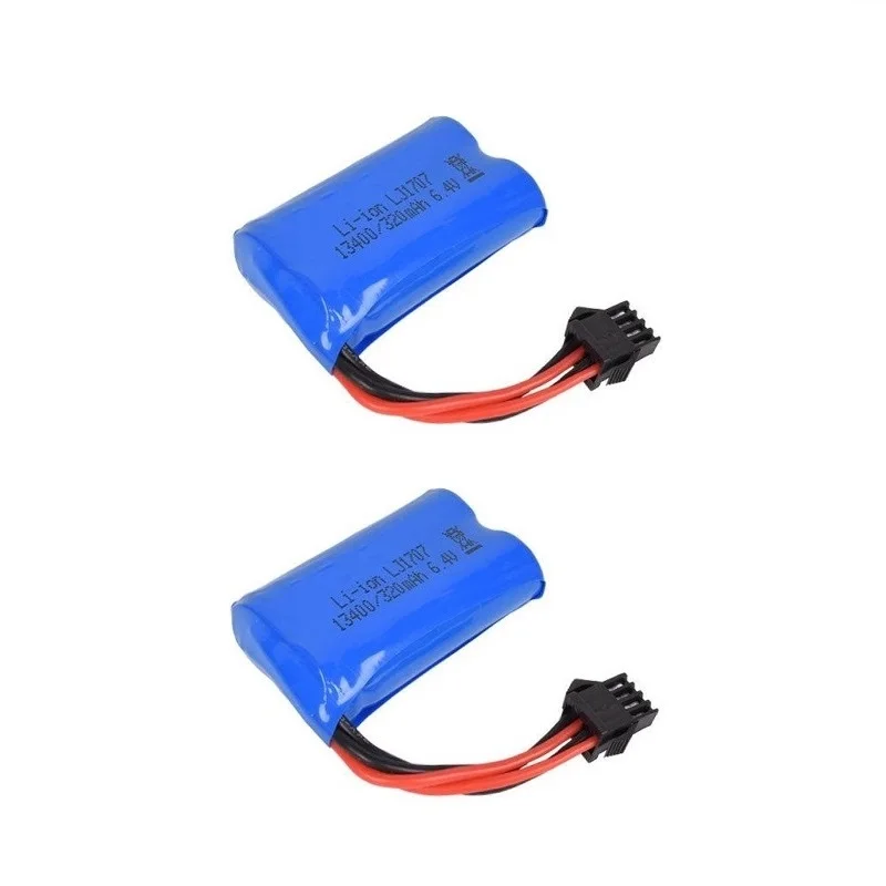 SM-4P Plug 6 4 V 320MAH литий-ионная батарея 13400 для Wltoys 18428-c 18628 18629 1/18 высокоскоростная