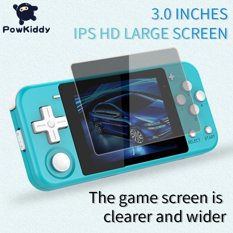 

Handheld Game Console Powkiddy Q90 Retro Video Game Player 3'' IPS Screen Dual Open System 16 Simulators retro PS1 Kid's Gift