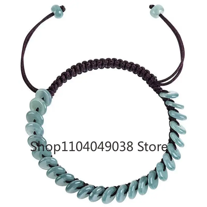 Высококачественные Натуральные товары A Jadeite Blue Water Peace браслет с пряжкой ручной