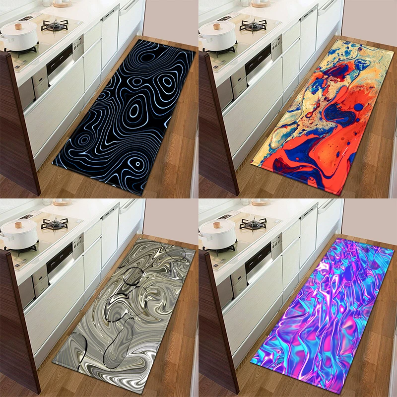 

Психоделический красочный напольный коврик, кухонный дверной коврик, украшение для ванной, нескользящий коврик, украшение для дома