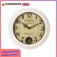 nordic simple personality wall clock american wrought iron mute quartz round metal wall clock modern design room decoration
