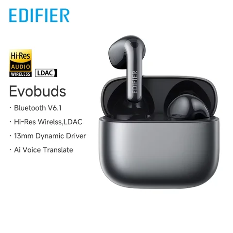 Edifier Evobuds True Wireless Наушники Bluetooth Наушники с AI Voice Bluetooth 6.1 Hi-Res IP54 Перевод с шумоподавлением