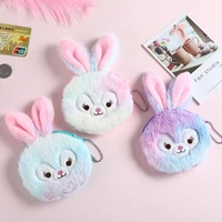 new soft plush rabbit coin purse cartoon cute childrens toy wallet girl mini earphone coin storage bag card holders