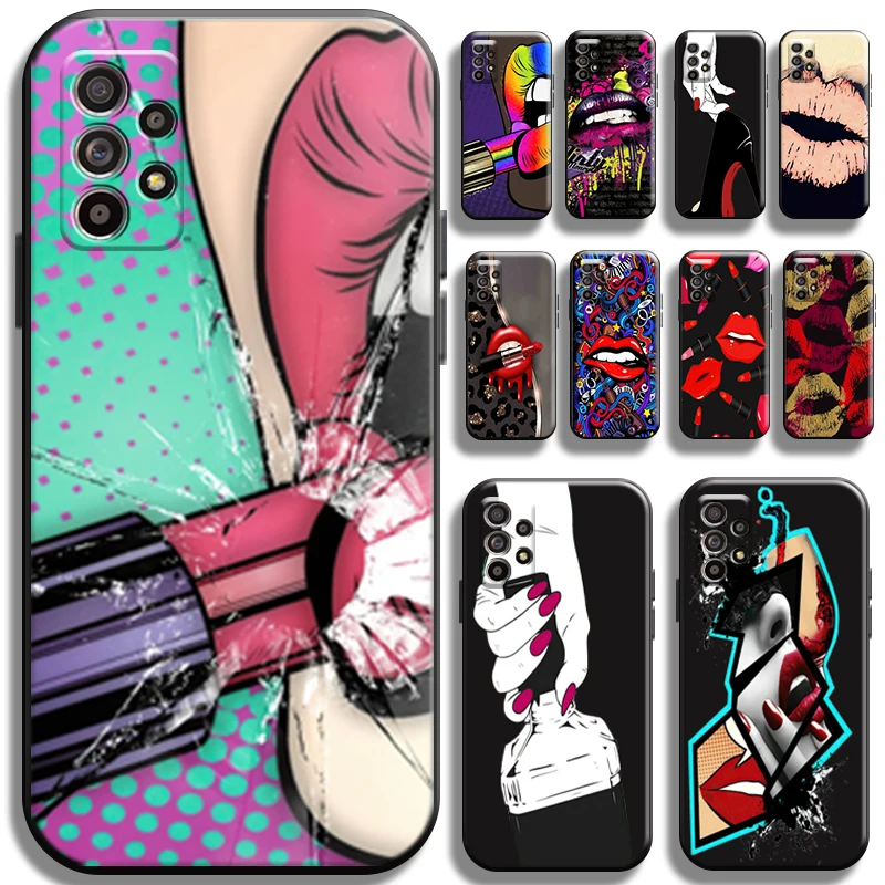 

Sexy Girl Kiss Red Lips For Samsung Galaxy A72 5G Phone Case TPU Funda Cover Back Coque Cases Shockproof Carcasa