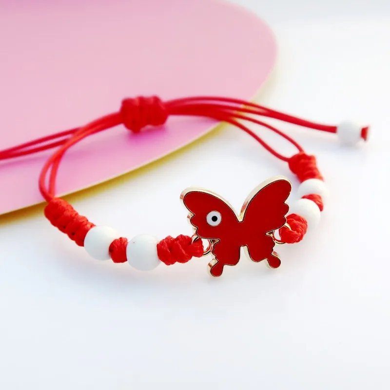 

2023 New Evil Eye Colorful Butterfly Bracelets For Women Handmade Braided Rope Beads Charm Bracelet Fashion Jewelry Gift