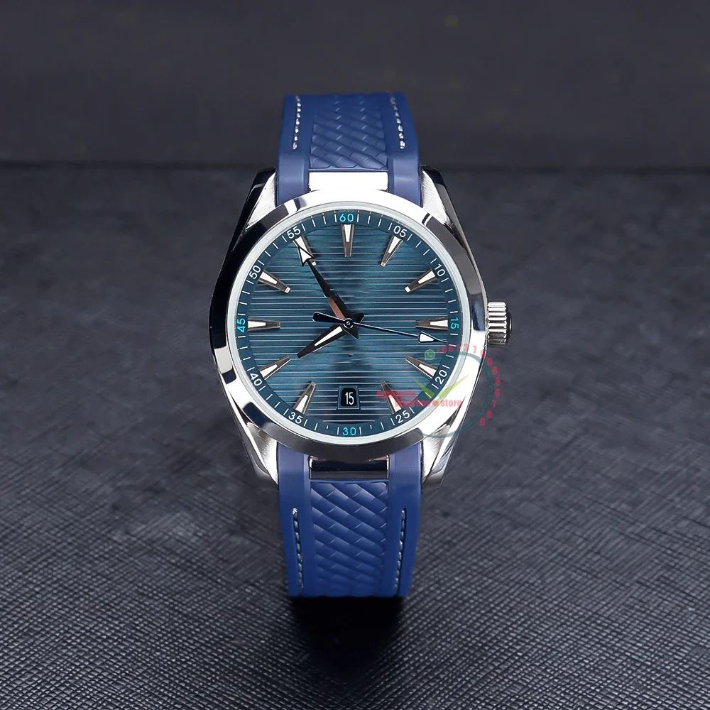 

2023 New Aqua Terra Co‑Axial Blue Dial Mens Mechanical Wristwatches Automatic Watch Men relogio masculino