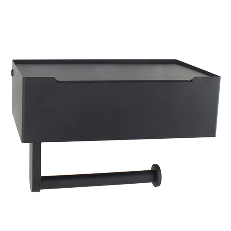 

Toilet Paper Holder With Flushable Wipes Dispenser, For Bathroom With Wipe Storage Shelf, Keep Your Wipes Out