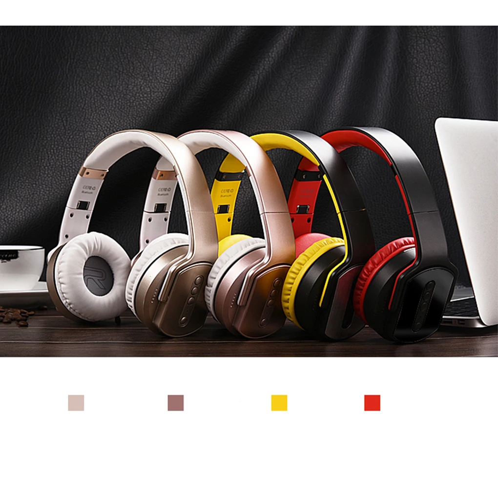 

Wireless Headphone Telescopic Stereo Headsets Head-mounted Gaming PU Earmuffs Noise Reduction Headset PC Tablet Black