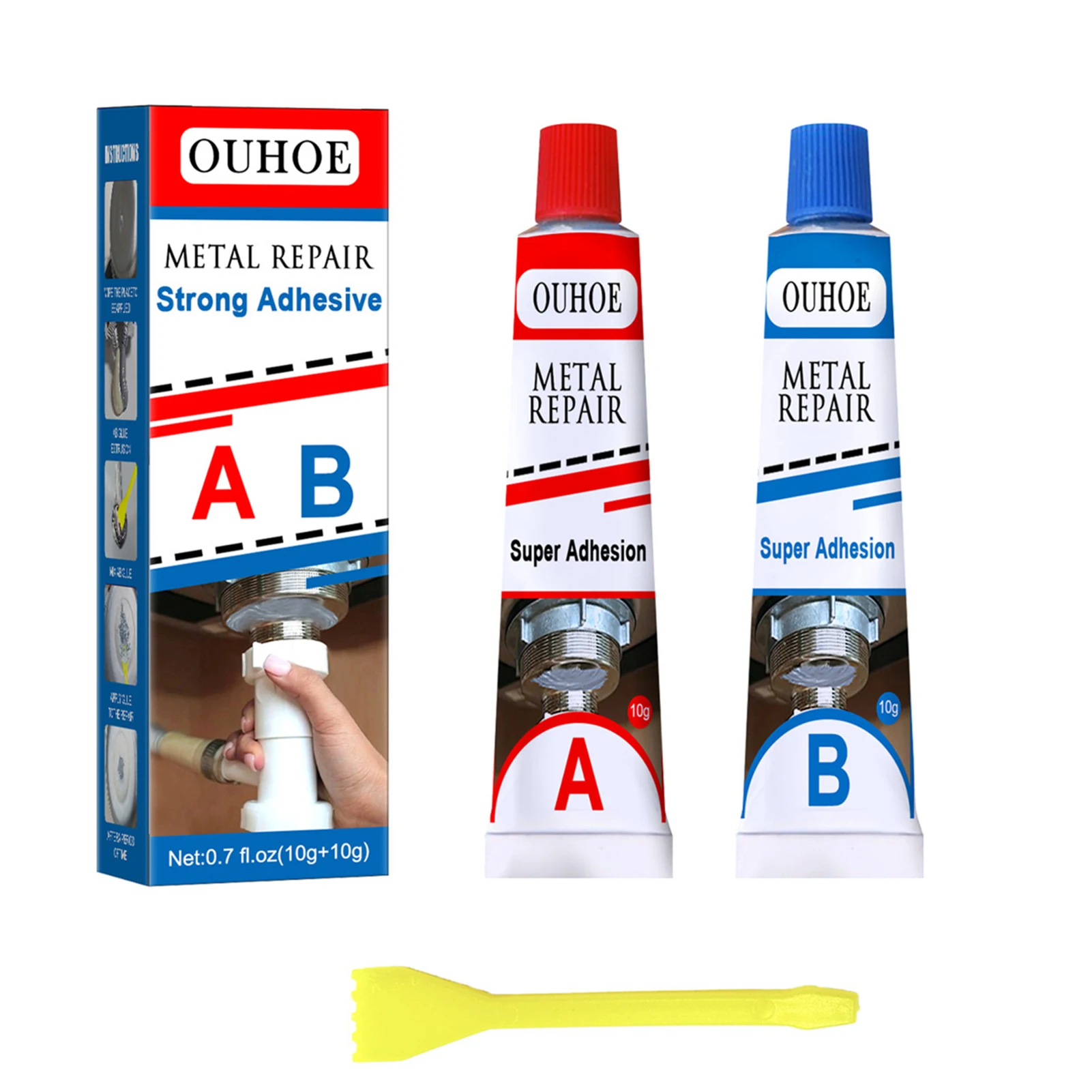 

Casting Adhesive Repair Glue A And B Cold Welding Glue Cold Welding Metal Glue High-Temperature Resistance Quick Drying Casting