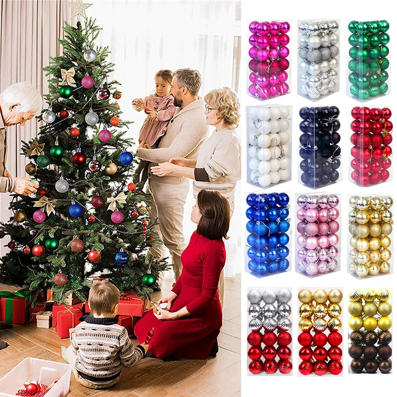 

36 шт./корт. 4 см рождественские шары, рождественские украшения для дома, елочные украшения, подвесной шар, новогодний подарок, рождественвече...