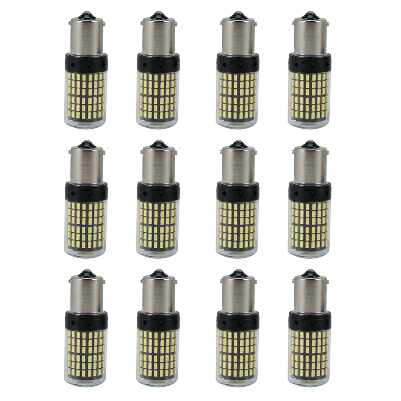 

1156 светодиодная лампа Canbus, белая, супер яркая автомобильная лампа RV 3014 144 SMD 7506 1003, стоп-сигнал поворота (12 шт.)