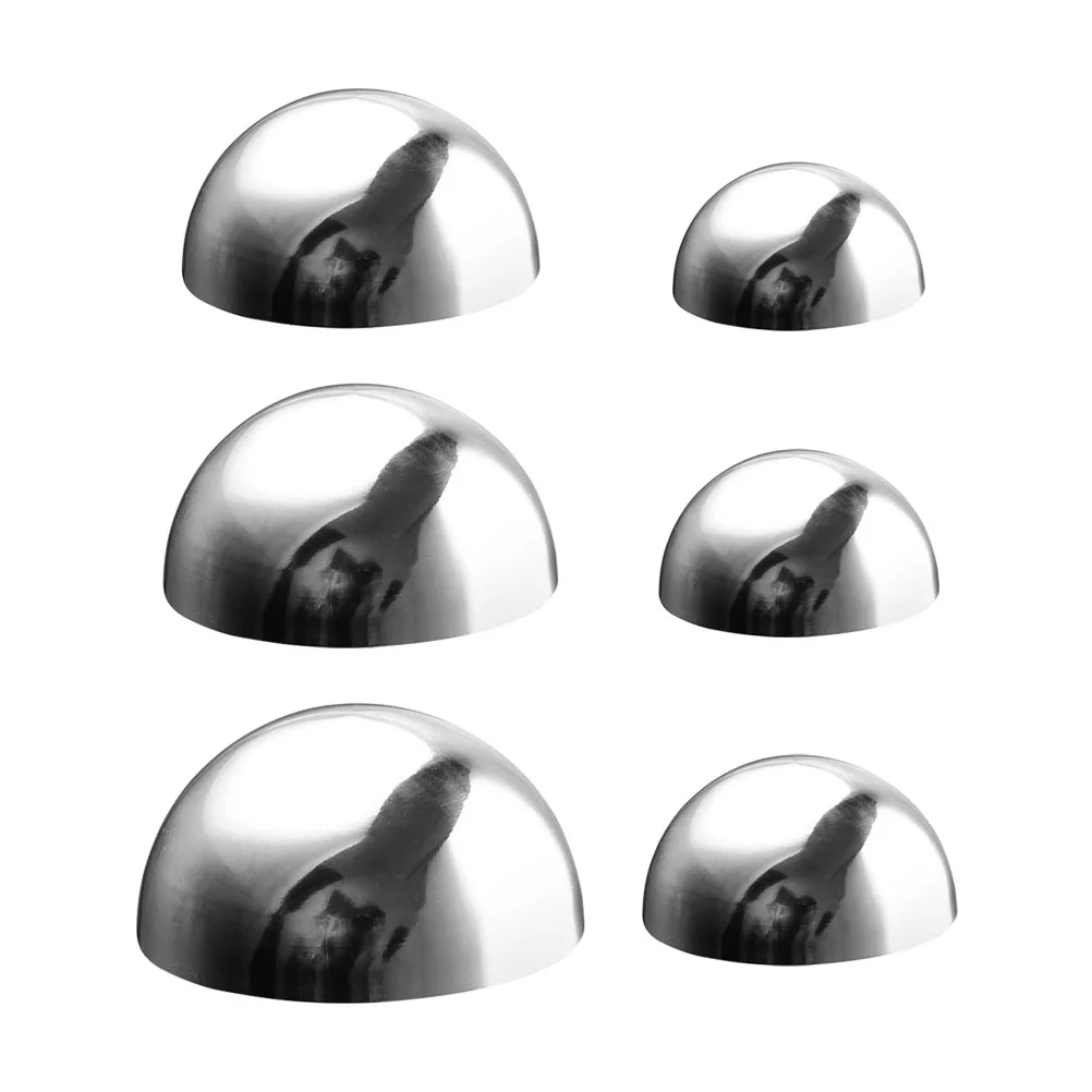 

6 Pcs Garden Reflective Ball Gazing Mirror Balls Mini Mirror Spherical Hollow Sphere Stainless Steel Decoration Ball Gold Globe