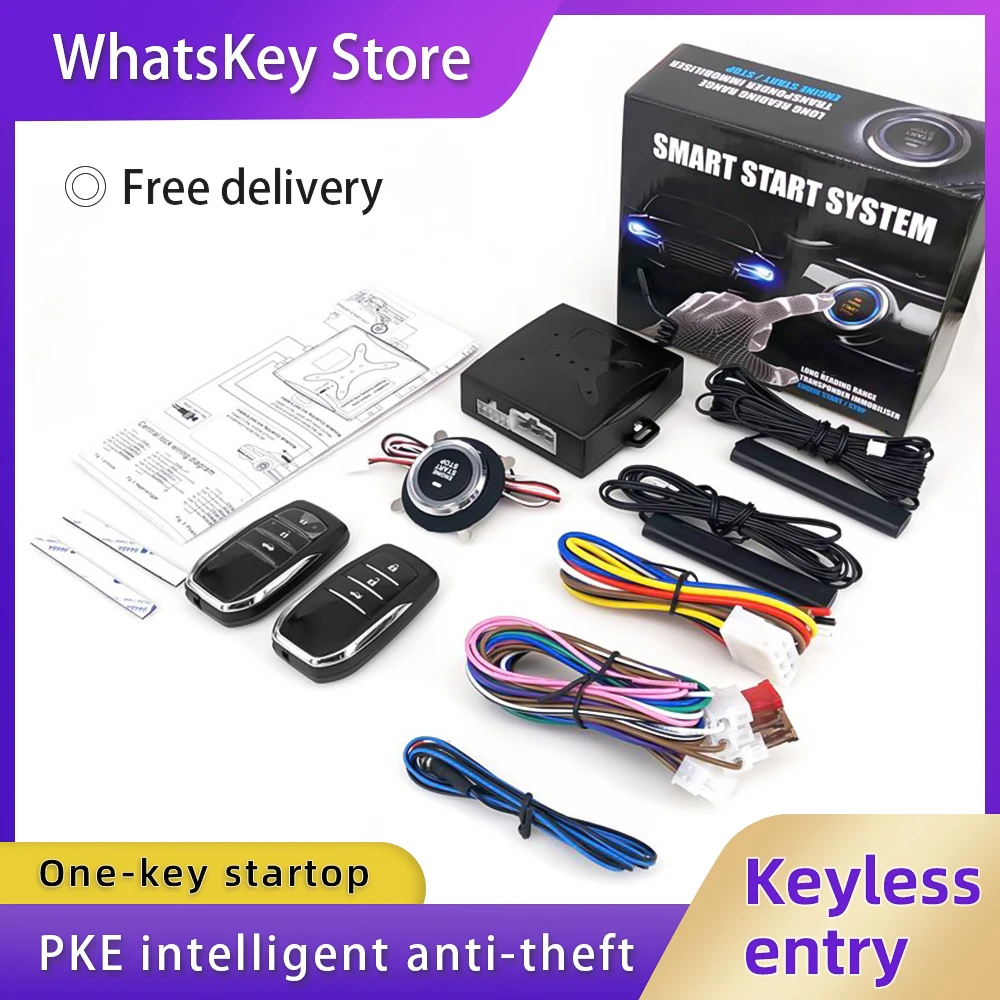 Universal Auto Start Stop Keyless Entry System Alarm One-button Start System Modified Smart Key For Bmw/Ford/Kia Car Accessories