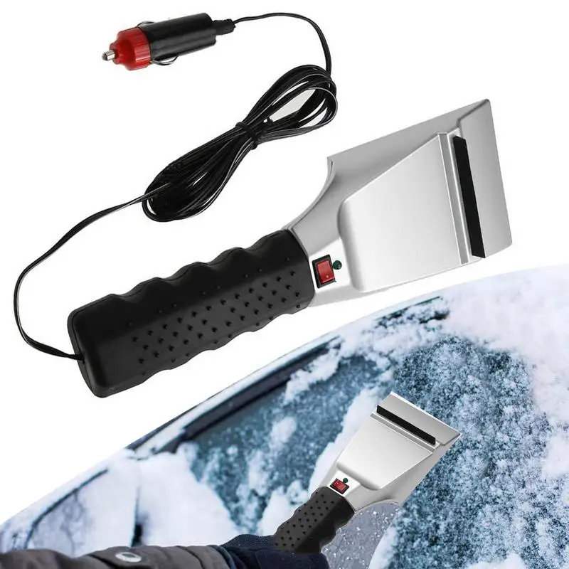 

Snow Shovel For Car Multi-Functional Durable Heated Ice Scraper Easy To Use Windshield Snow Scraper For Trucks SUVs Family Cars