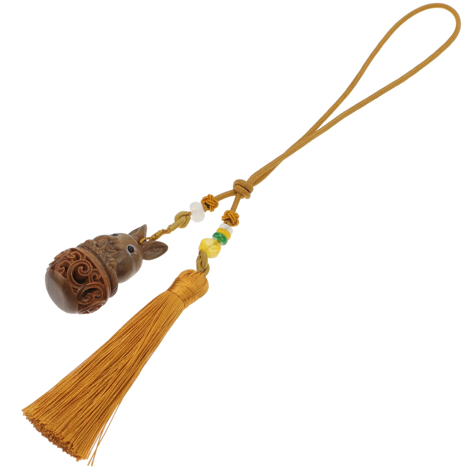 

Bag Hanging Decor Key Chain Pendant Wood Carving Rabbit Shape Pendant Phone Hanging Pendant for Kids