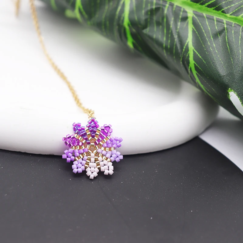 ZHONGVI изысканное цветочное ожерелье для женщин Миюки ручной работы из бисера