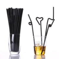 100pcs disposable cocktail straws 26cm black long short plastic straw diy party juice drinks straw kitchen accessories