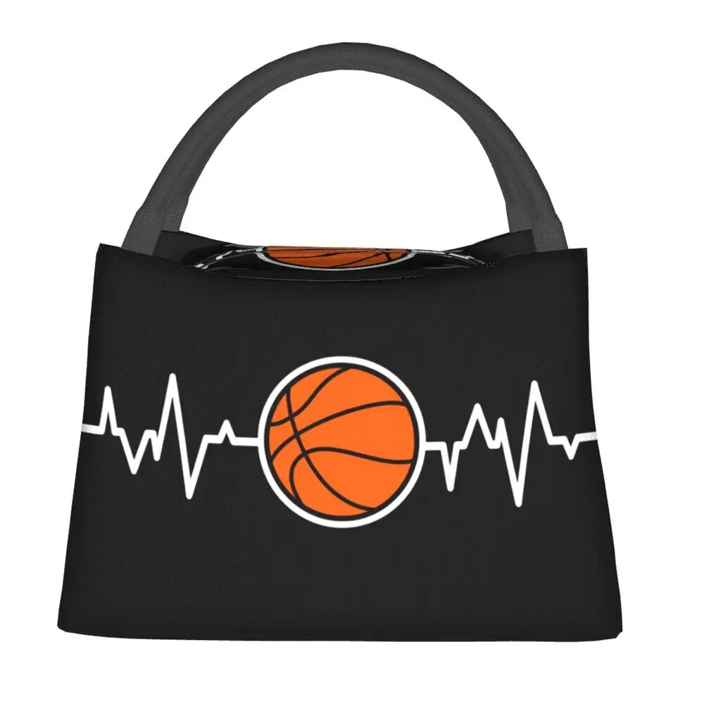 

Heartbeat Basketball Insulated Lunch Bags for Women sports Resuable Cooler Thermal Food Lunch Box Outdoor Camping Travel