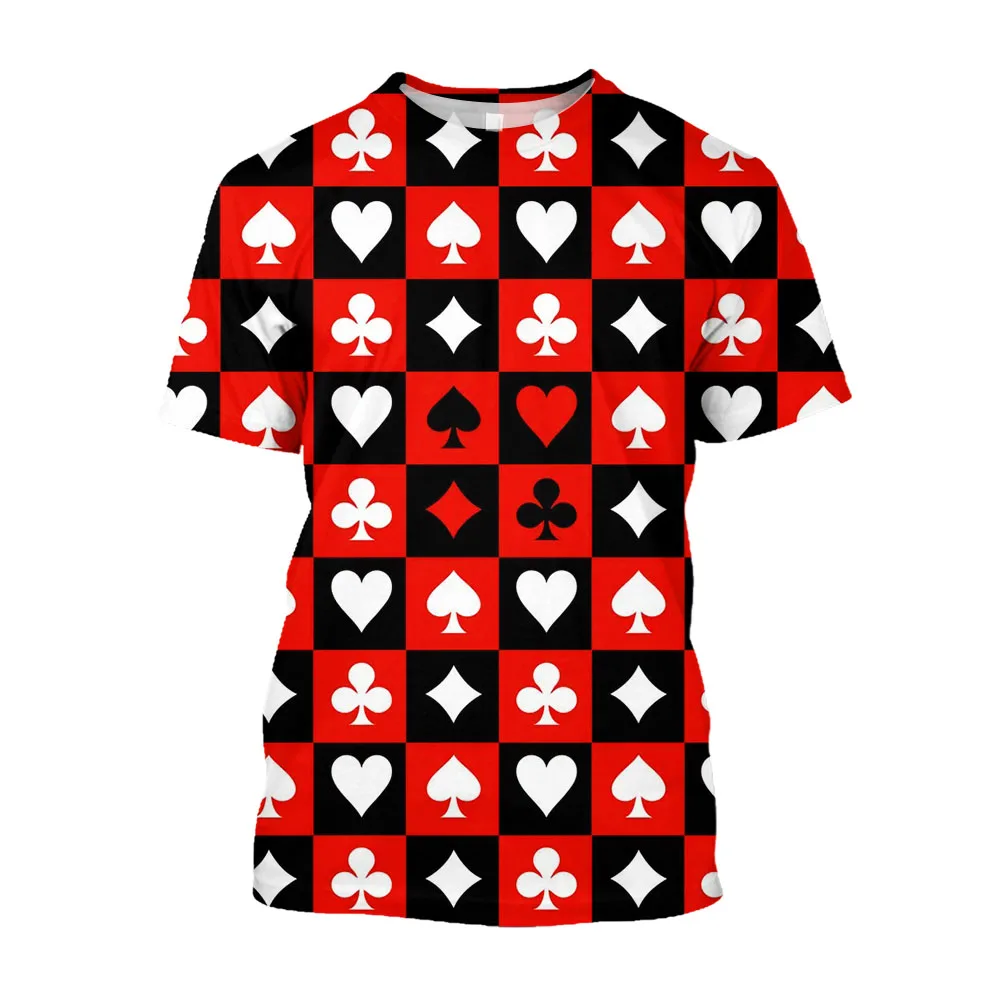 

Jumeast Aesthetic T-shirts For Men 3D Poker Card Game Printed Funny Casual Heart Graphic T Shirt Clothing Oversized YK2 T-shirty
