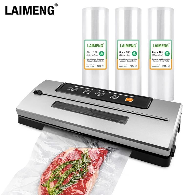 

LAIMENG Household Vacuum Packing Machine For Food Storage Vacuum Sealer Machine Sous Vide Vacuum bag Rolls S300