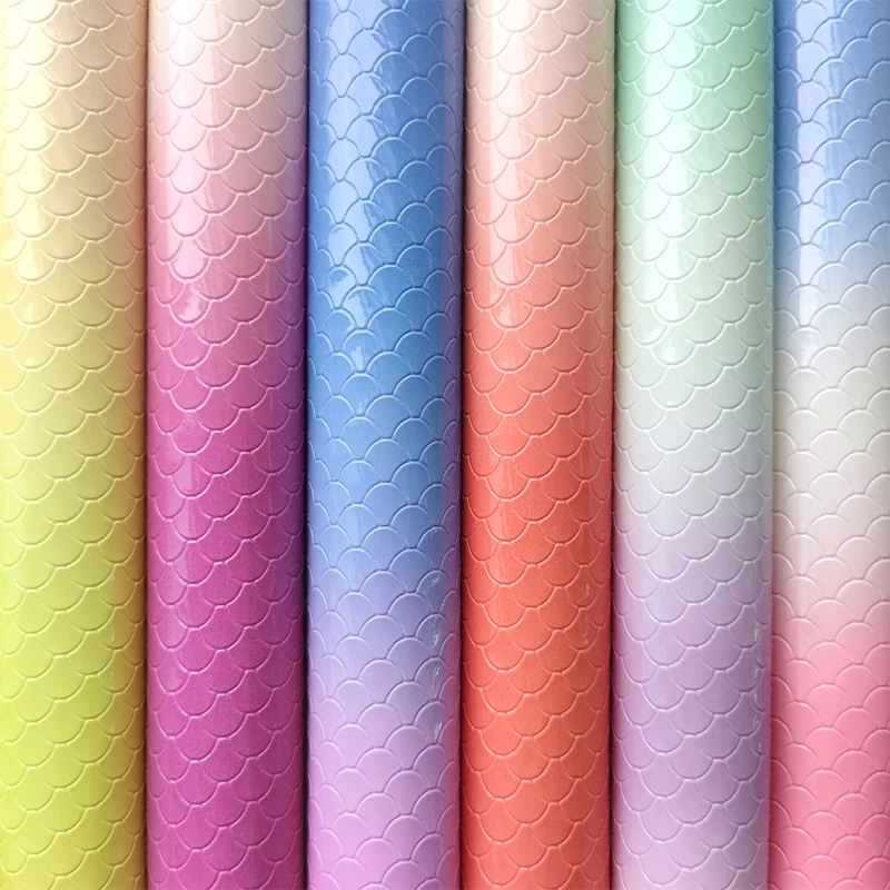

Fish Scale Textured Smooth Soft Color PU Faux Leather Fabric for Making DIY Accessories/Decoration/Bags/Earrings/Shoes 30x135cm