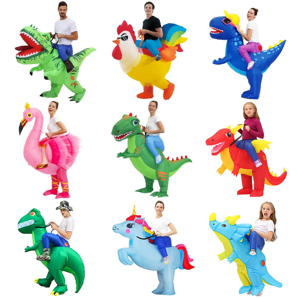 

Hot Adult Kids Alien Dinosaur Inflatable Costume Clown Dress Suit Anime Halloween Christmas Purim Party Cosplay Costumes