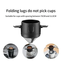 reusable portable stainless steel strainer drip free paper coffee filter cup set for family travel potluck camping