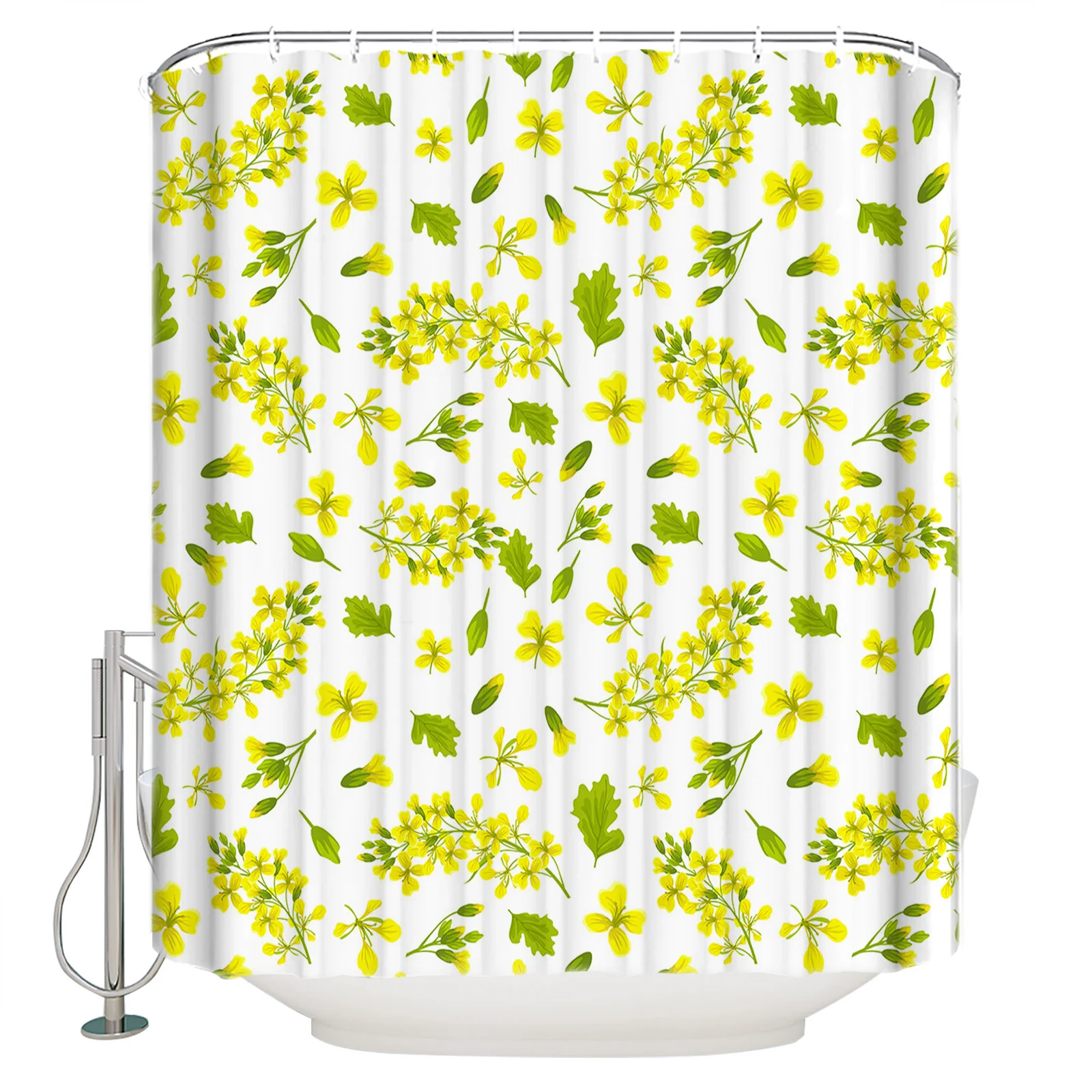 

Modern Watercolor Shadow Flower Print Pattern Shower Curtain Household Bathroom Decoration Waterproof Shower Curtain