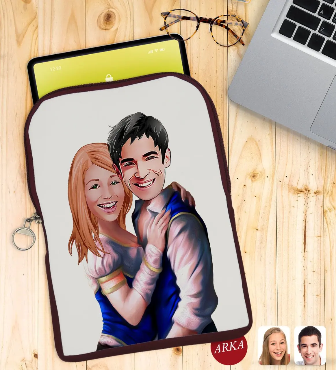 

Персонализированный портативный защитный чехол для планшета в стиле Дня Святого Валентина