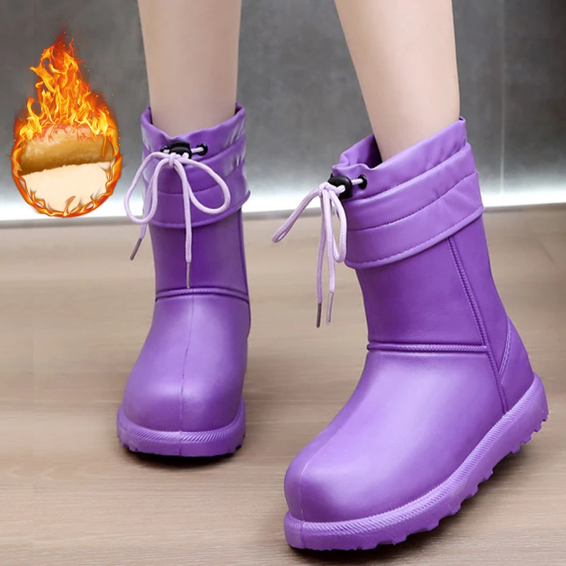 

Women Boots Warm Fur Snow Boots Waterproof Causal Ankel Boots Platform Plush Women Shoes Antislip Women Cotton Shoes
