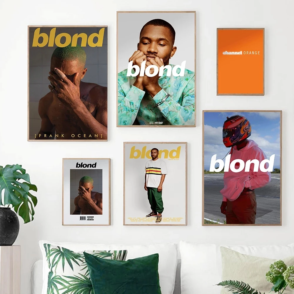 

Singer Frank Ocean Blonde Boy Band Music Cover Hip Hop Rapper Star Poster Wall Art Painting for Living Room Bar Home Art Decor