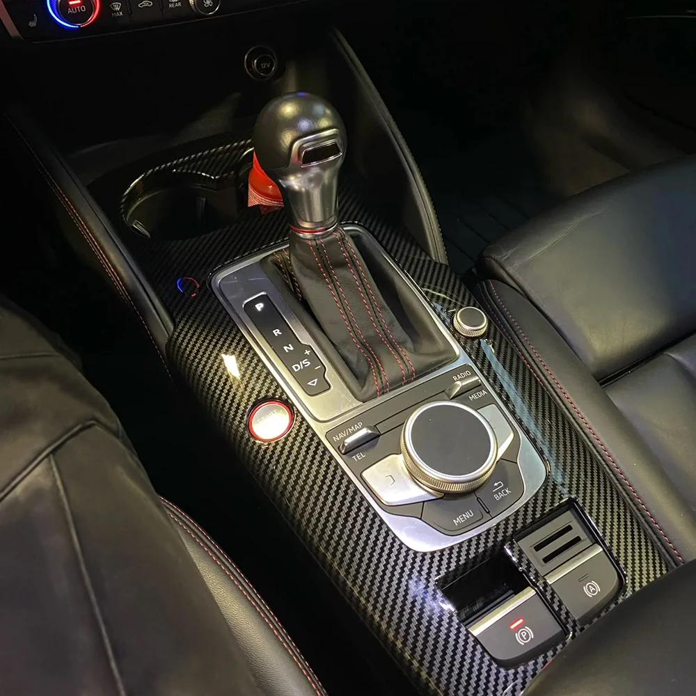 Панель переключения передач из углеродного волокна для Audi A3 8V S3 2014 2015 2016 2017 2018 2019