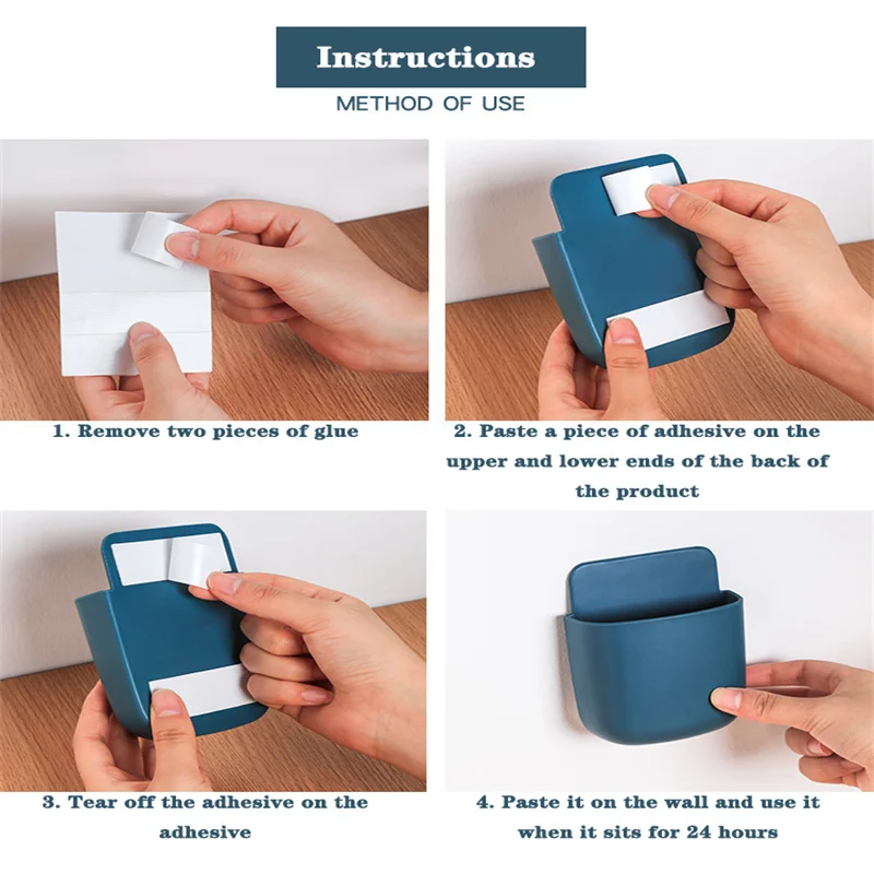 wall mounted storage box remote control air conditioning tv remote control storage holder case phone plug stand shelf organizer free global shipping