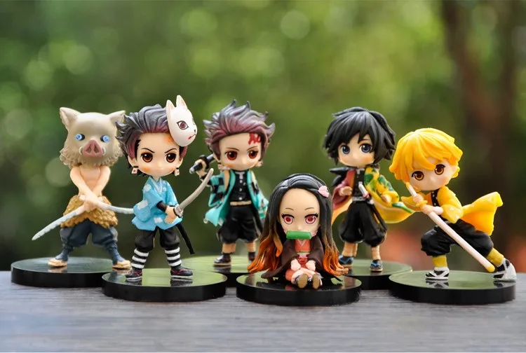 

7cm Demon Slayer Anime Around Two-dimensional Figure Q Hand-madeHashibira Inosuke Ornaments Figure Pvc Collectible Model Gifts